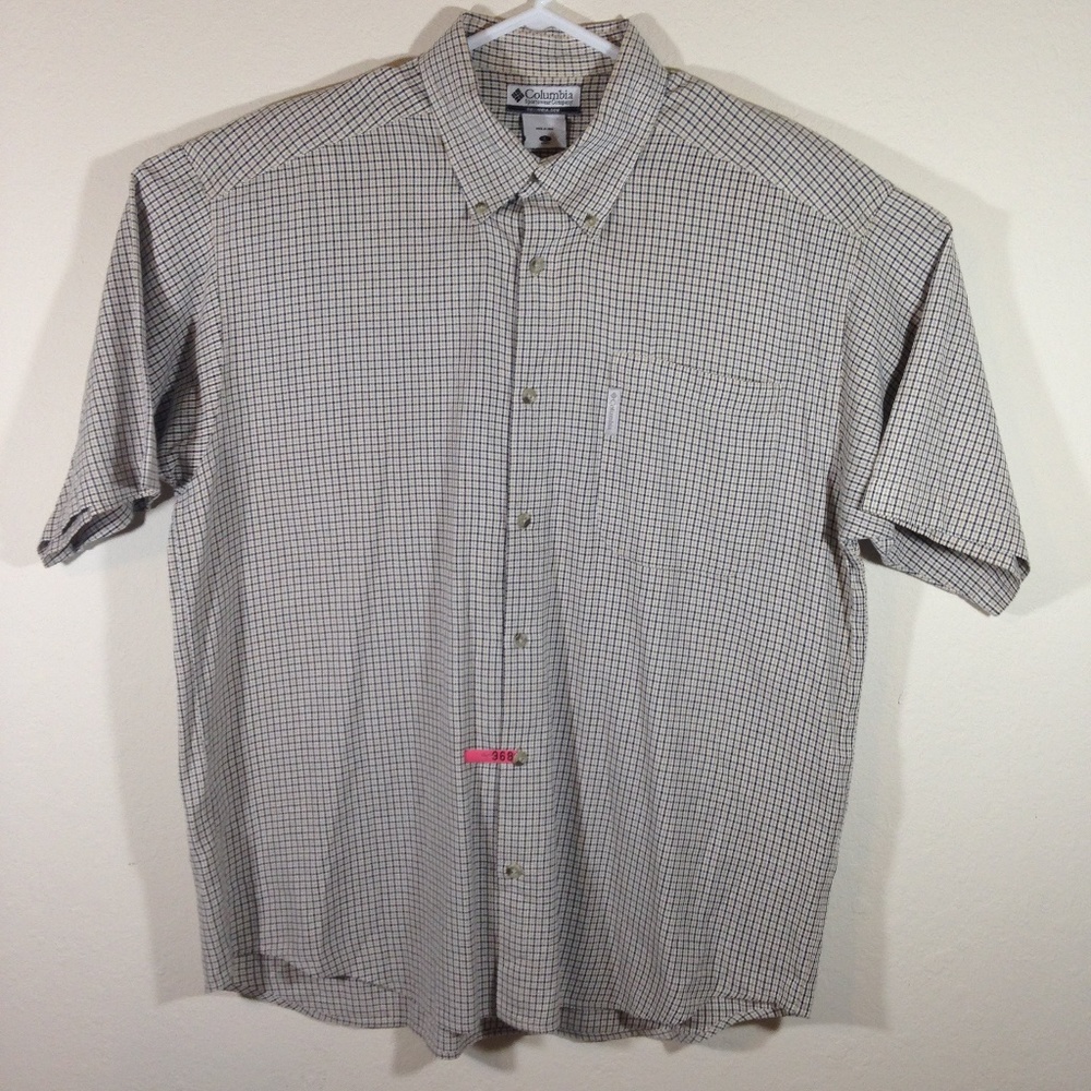 Columbia Mens Large Plaid Button Down Shirt